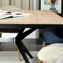 Table rectangulaire extensible en chêne blanc 180 cm PALERME