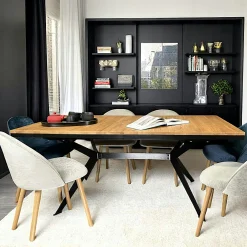 Table rectangulaire extensible en chêne huilé 180 cm PALERME