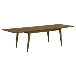 Table repas extensible en bois plaqué chêne fumé, 240/290/340 cm KALKIE