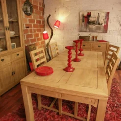 Table repas extensible hévéa 100/180cm TESSA