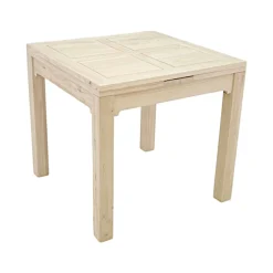 Table repas extensible hévéa 80/144cm HELENA