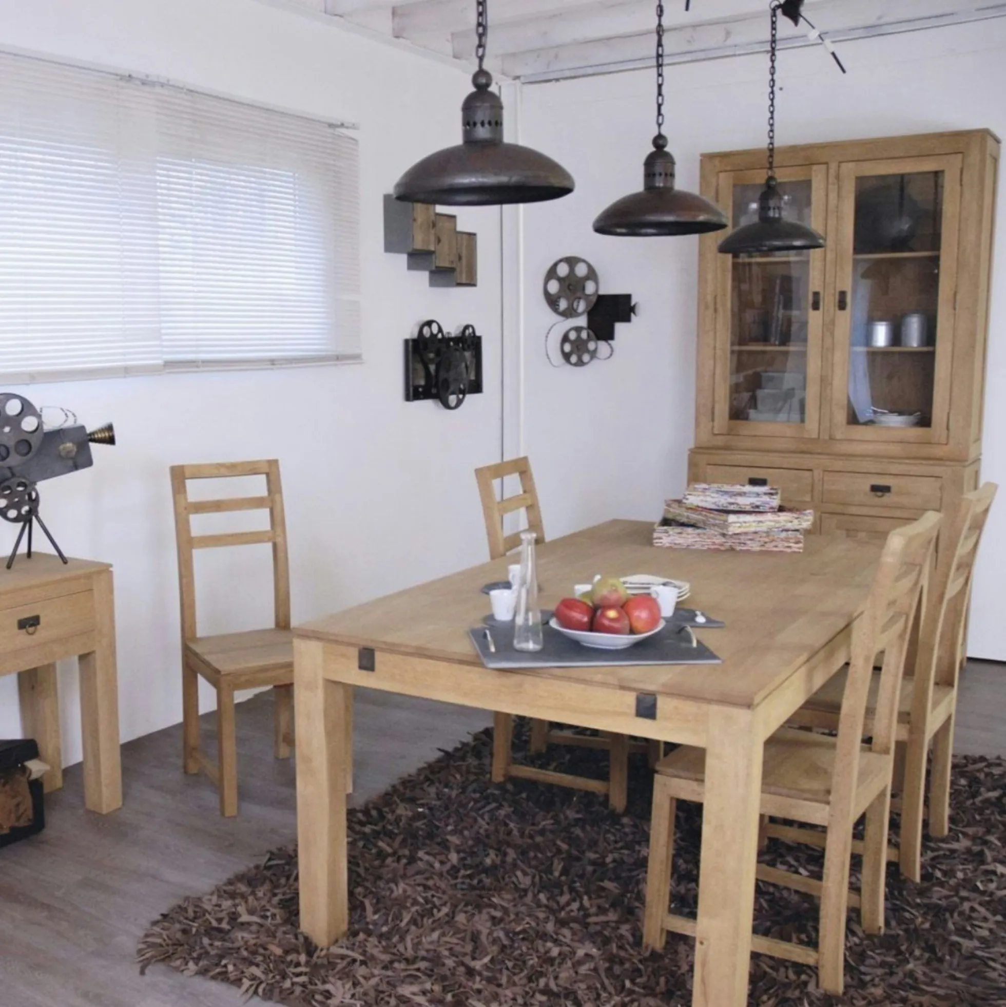 Table repas extensible hévéa 90/154cm HELENA