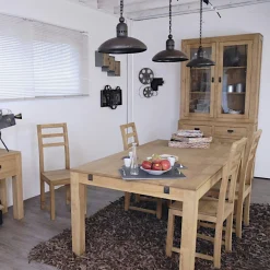 Table repas extensible hévéa 180/260cm HELENA