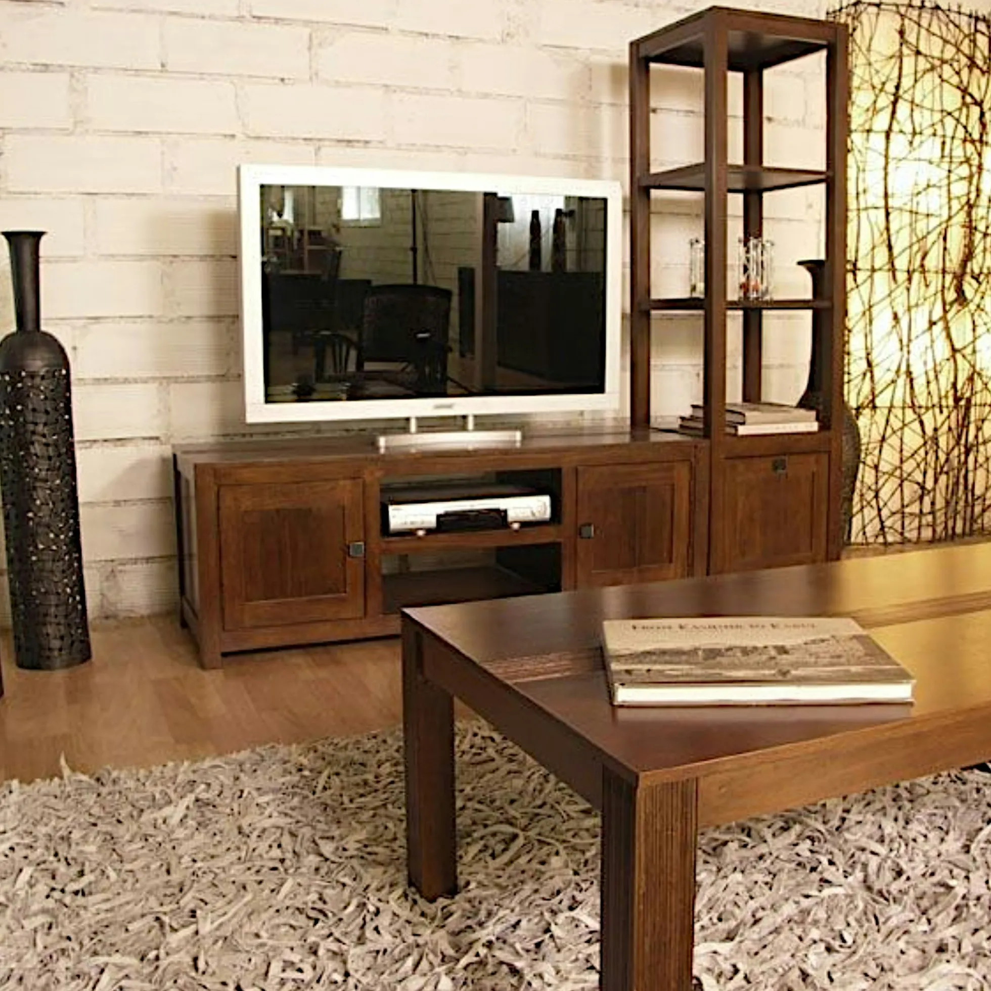 Table repas hévéa 130x130cm GALA