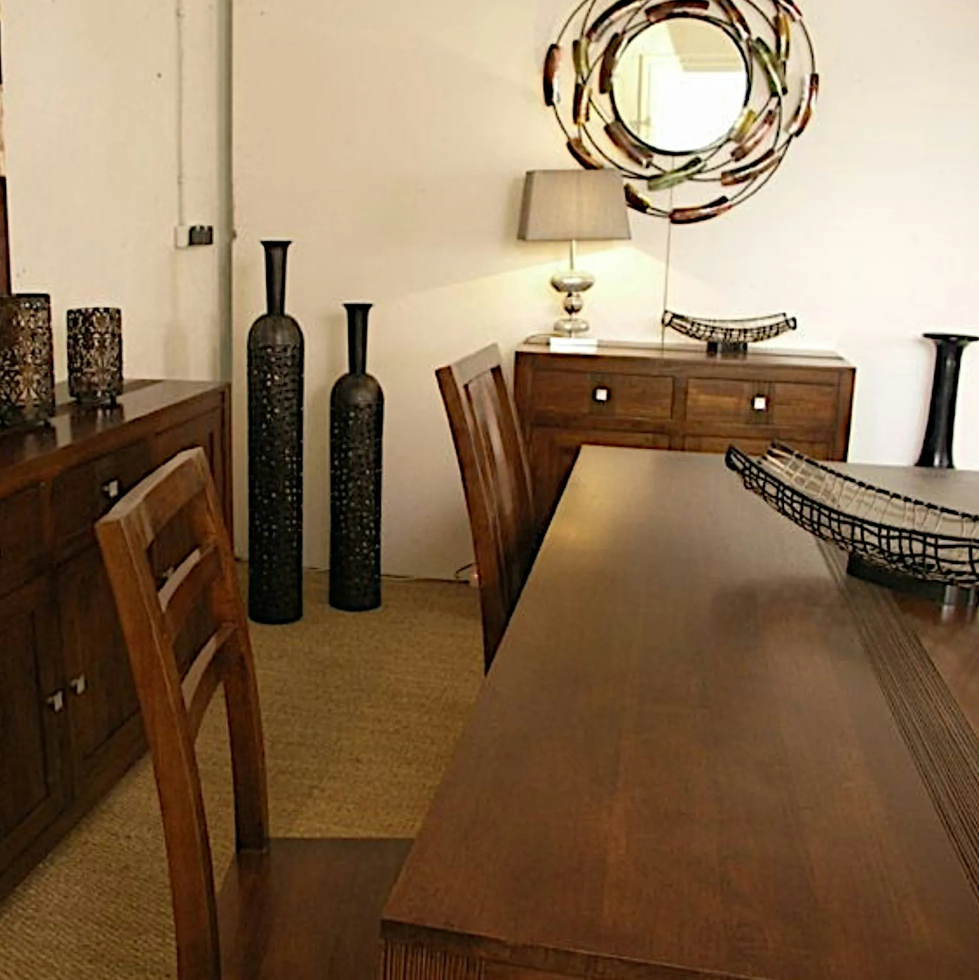 Table repas hévéa 130x130cm GALA