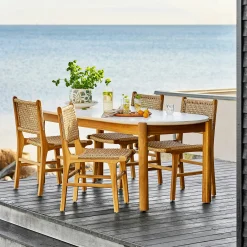 Table repas ovale terrazzo blanche 210 cm BALI