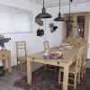 Table repas ronde D100cm hévéa + 4 tabourets MAORI