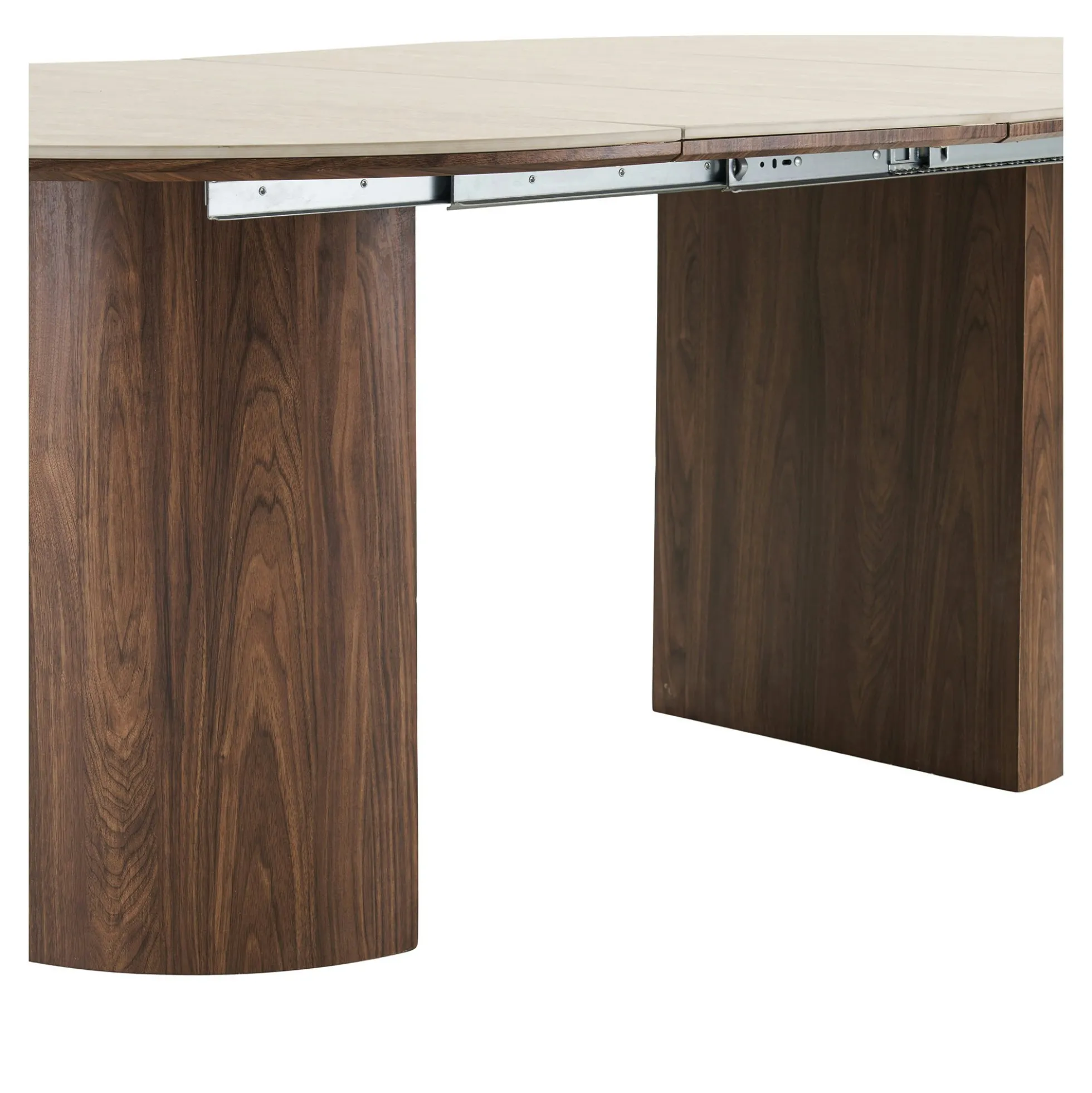 Table repas ronde extensible en céramique aspect travertin 120/160/200 PRATO