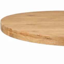 Table ronde bois clair pied croisé métal noir Ø120 cm RIVANO