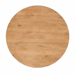 Table ronde bois clair pied croisé métal noir Ø110 cm RIVANO