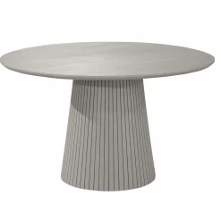 Table ronde bois gris à pied rainuré Ø150 cm CALERO