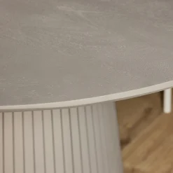 Table ronde bois gris à pied rainuré Ø150 cm CALERO