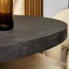 Table ronde bois noir à pied central Ø130 cm RIVANO