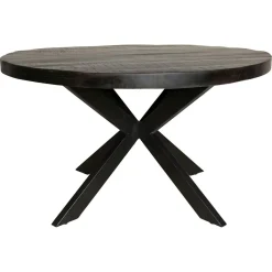 Table ronde bois noir à pied central Ø140 cm RIVANO