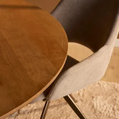 Table ronde bois à pied rainuré Ø150 cm CALERO