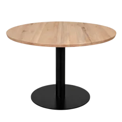 Table ronde chêne blanc pied central droit 110 cm PALERME