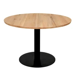 Table ronde chêne huilé pied central droit 130 cm PALERME