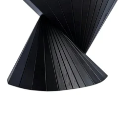 Table ronde céramique pied conique bois noir ⌀160 cm ALDER