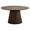 Table ronde en chêne brun avec piètement baguette ø120 cm AMSTERDAM