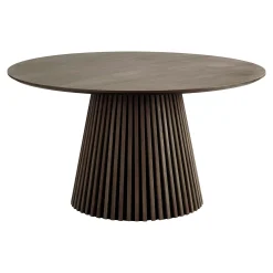 Table ronde en chêne brun avec piètement baguette ø120 cm AMSTERDAM