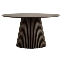 Table ronde en chêne brun avec piètement baguette ø140 cm AMSTERDAM
