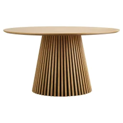 Table ronde en chêne clair avec piètement baguette ø120 cm AMSTERDAM