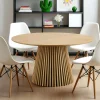 Table ronde en chêne clair avec piètement baguette ø140 cm AMSTERDAM
