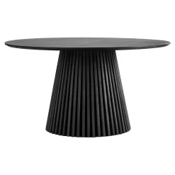 Table ronde en chêne noir avec piètement baguette ø120 cm AMSTERDAM