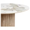 Table ronde en céramique blanche marbrée ø140 cm PRATO