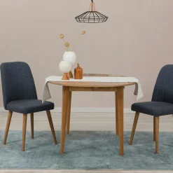 Table ronde extensible effet pin Ø100-131 cm ORINA
