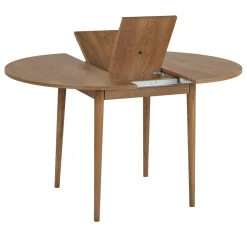 Table ronde extensible effet chêne brun 100-131 cm MARFA