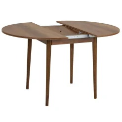 Table ronde extensible effet bois noyer 100-131 cm MARFA