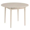 Table ronde extensible effet travertin et bois 100-131 cm MARFA