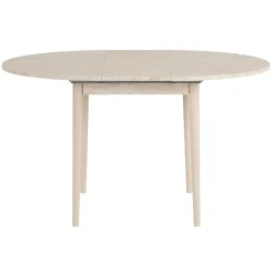 Table ronde extensible effet travertin et bois 100-131 cm MARFA