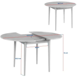 Table ronde extensible effet bois de pin 100-131 cm MARFA
