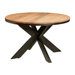 Table ronde extensible en chêne brun 120 cm PALERME