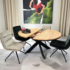 Table ronde extensible en chêne huilé 130 cm PALERME