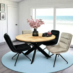 Table ronde extensible en chêne huilé 130 cm PALERME