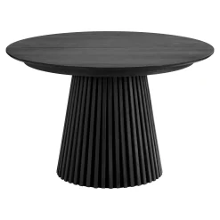 Table ronde extensible en chêne noir avec piètement baguette (3 rallonges incluses) ø120 cm /160 cm / 200 cm / 240 cm AMSTERDAM