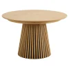 Table ronde extensible en chêne clair avec piètement baguette (3 rallonges incluses) ø120 cm /160 cm / 200 cm / 240 cm AMSTERDAM