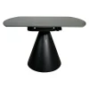Table ronde extensible en céramique noire 135 cm OTTAWA