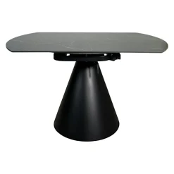 Table ronde extensible en céramique noire 135 cm OTTAWA
