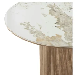 Table ronde extensible en céramique marbrée 120/160/200 cm PRATO