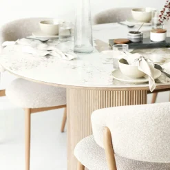 Table ronde extensible en céramique marbrée 120/160/200 cm PRATO