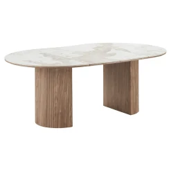Table ronde extensible en céramique marbrée 120/160/200 cm PRATO