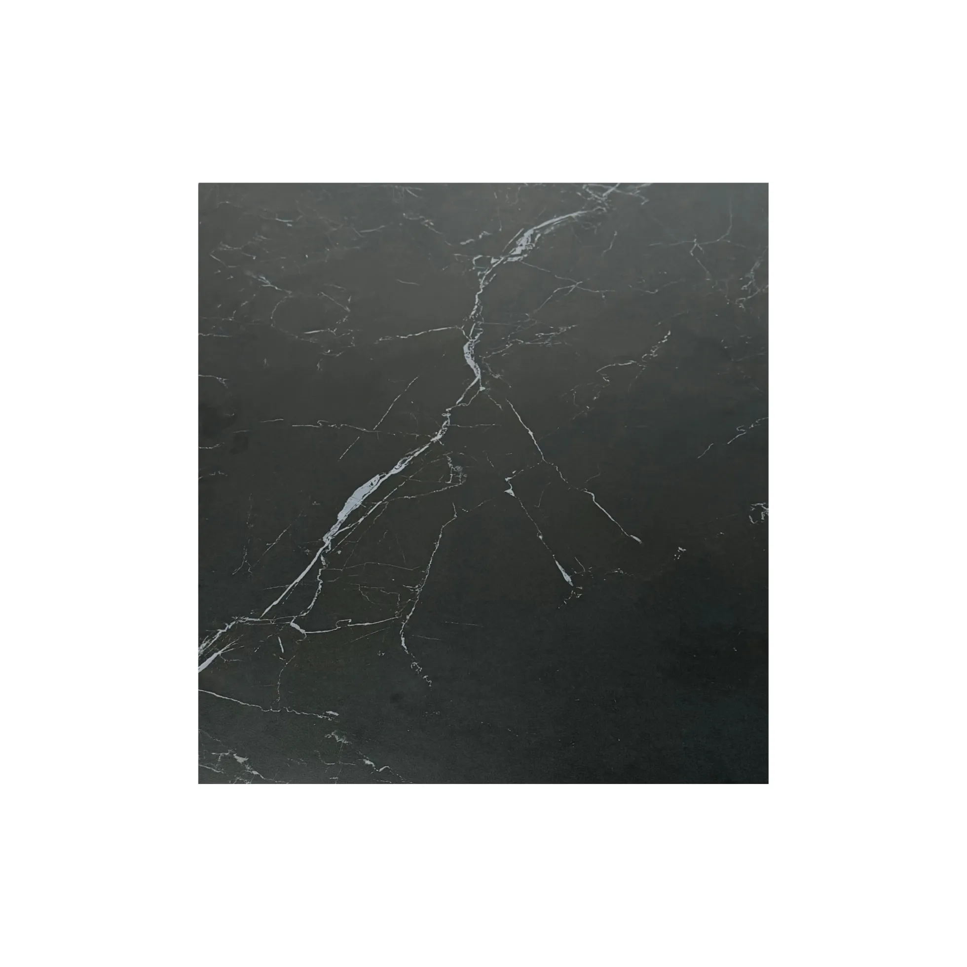 Table ronde modulable céramique effet marbre noir 150 cm LOMBARDIE