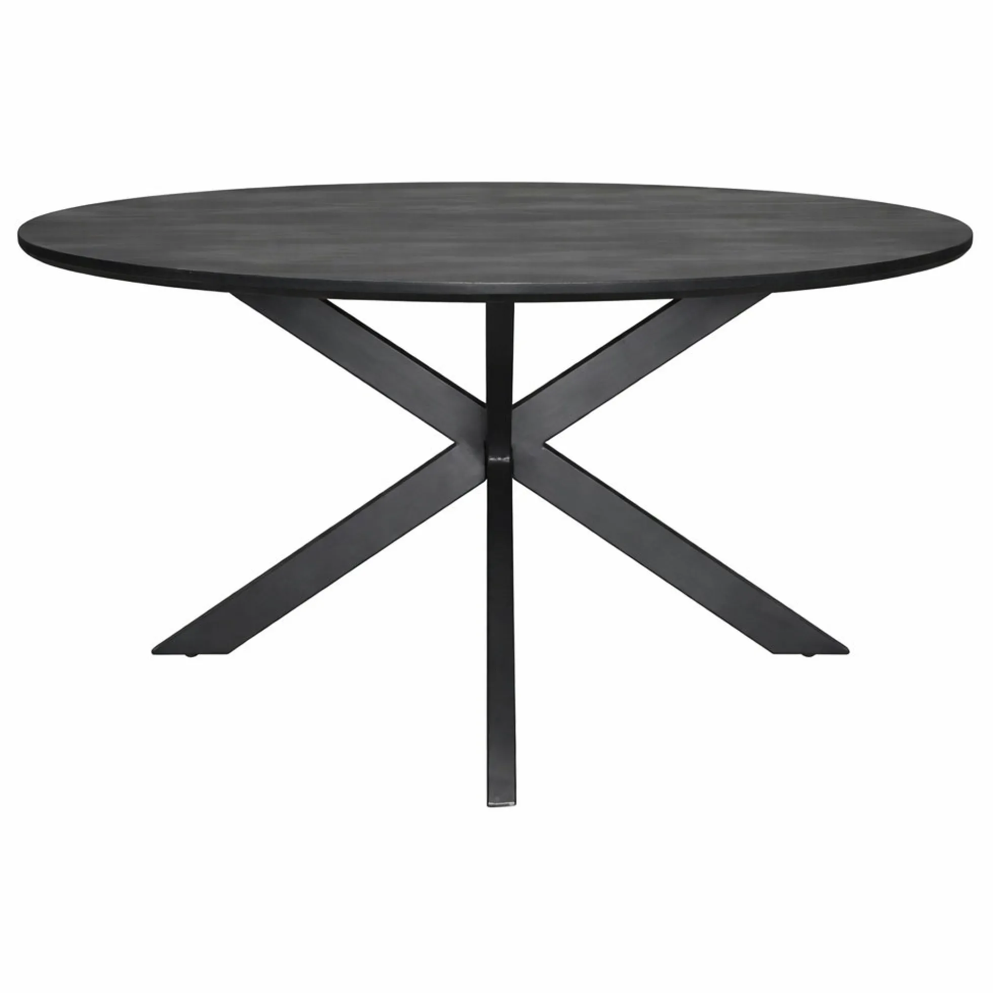 Table ronde noire en bois de manguier Ø130 cm ALVERA