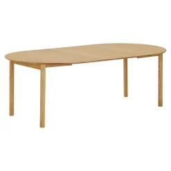 Table ronde placage bois de chêne ø120 + 2 rallonges TARAZ