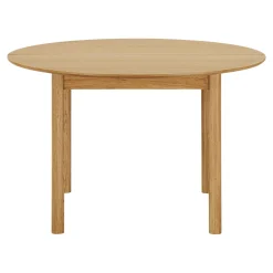 Table ronde placage bois de chêne ø120 + 2 rallonges TARAZ