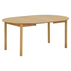 Table ronde placage bois de chêne ø120 + 2 rallonges TARAZ
